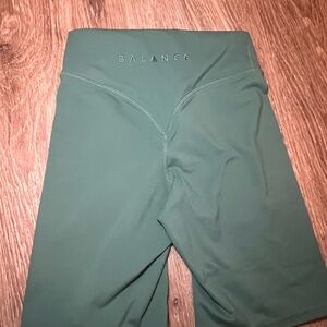 Vitality Balance Green High-Waisted Biker Shorts